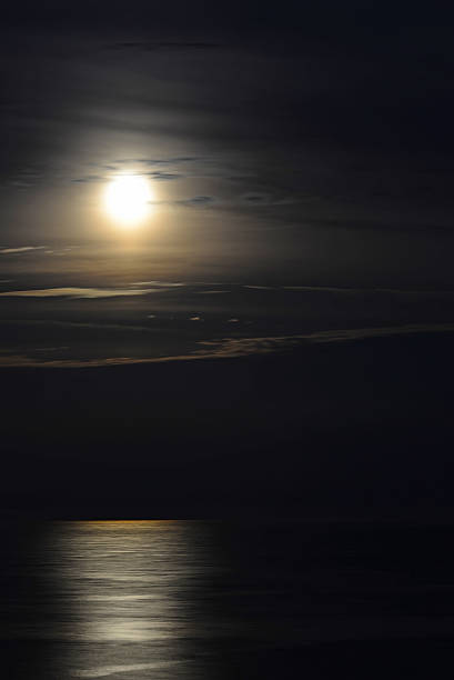 istock Full moon over the sea waves 537712258