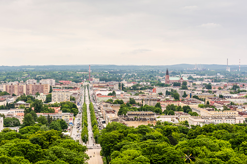 Czestochowa, Poland, - June 2, 2016: View of the city of Czestochowa from the tower Order of Saint Paul the First Hermit of the Jasna Gora Monastery.