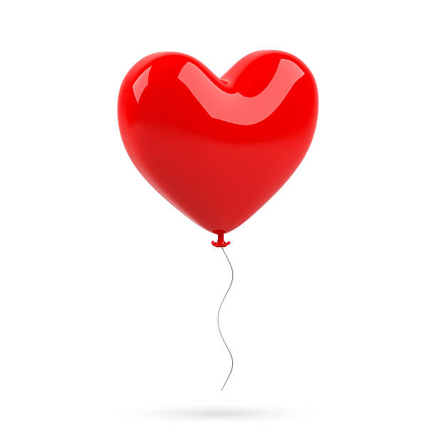 istock Red heart balloon on a white background 537713747