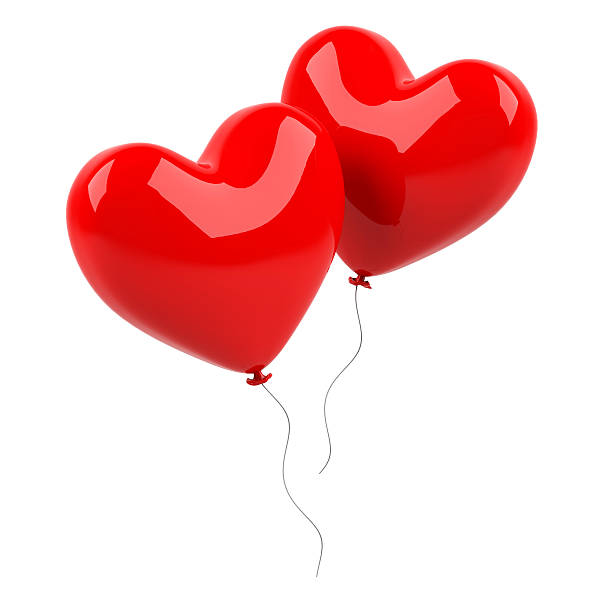 istock Red heart balloons on a white background 537714135