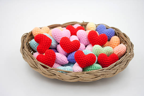 istock Yarn hearts in the basket. 537714391