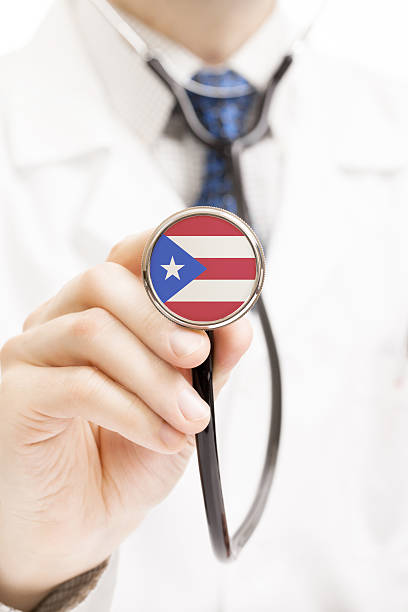 istock National flag on stethoscope conceptual series - Puerto Rico 537714877