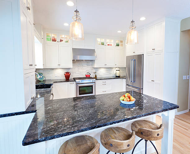 istock Domestic Residential Contemporary Classic Kitchen Design with Dinning Counter 537715647