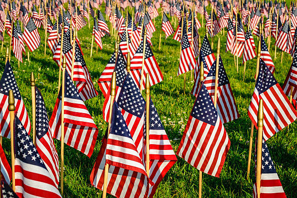 istock Hundreds of American Flags 537716484