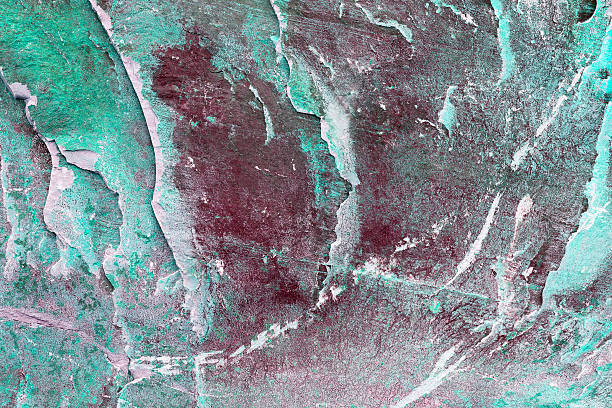 istock close up of old stone with turquoise crust 537716570