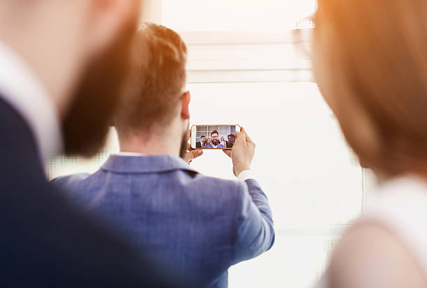istock Businessman making selfie between meeting 537717386