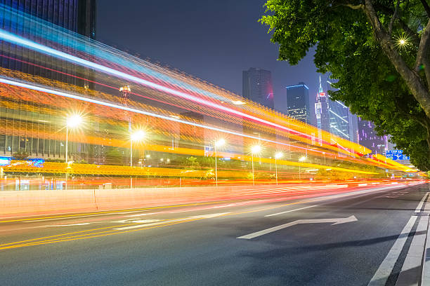 istock light trails on the city road 537717719