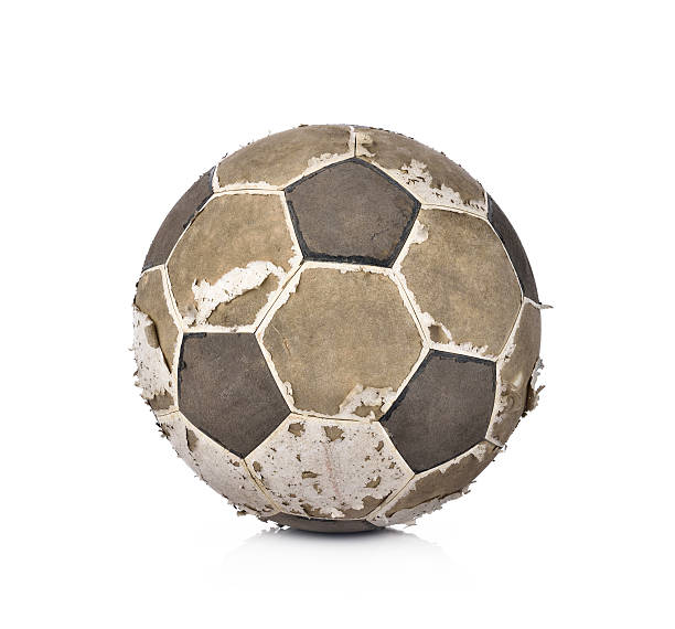 piłka nożna na białym tle  - soccer ball old leather soccer zdjęcia i obrazy z banku zdjęć