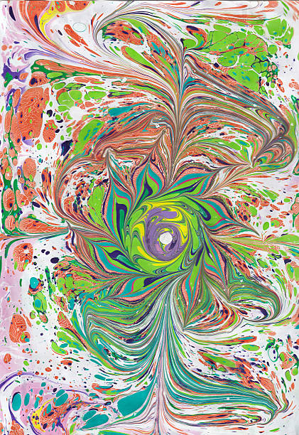 istock Turkish Ebru art. Water is drawn, then transferred to paper 537718096