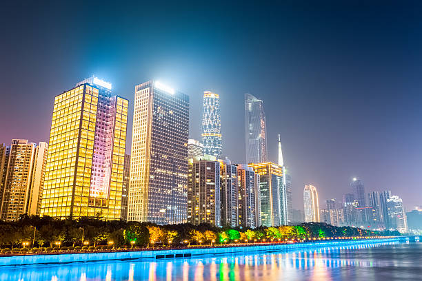 istock modern buildings at night in guangzhou 537718327