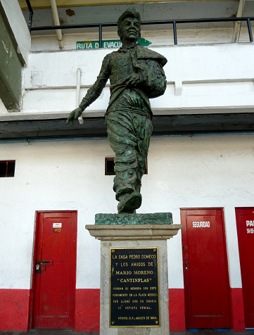 Mexico City, D.F, Mexico - December 31, 2012: Statue dedicated to the mexican comic film actor, producer, screenwriter Mario Moreno \