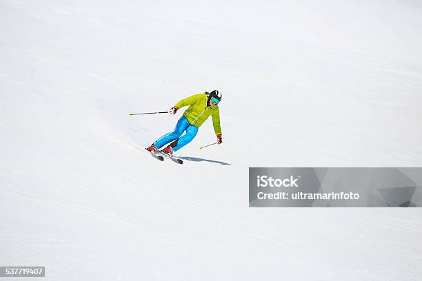 Men Snow Skier Skiing Enjoying On Ski Resorts Winter Sport Stock Photo - Download Image Now