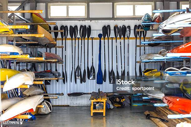 Warehouse For Storage Of Boats Stock Photo - Download Image Now - Crew, Rowing, Storage Room