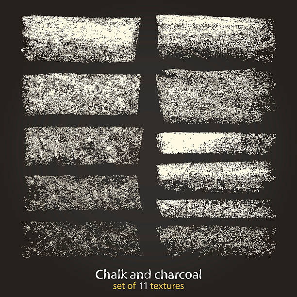 Chalk and charcoal Set of vector grunge texture created with chalk and charcoal. Saved in the brushes palette chalk drawing stock illustrations