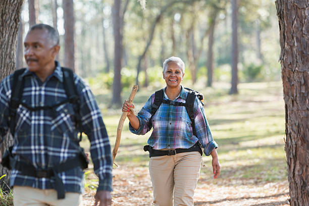 istock African American seniors hiking through woods 537722904