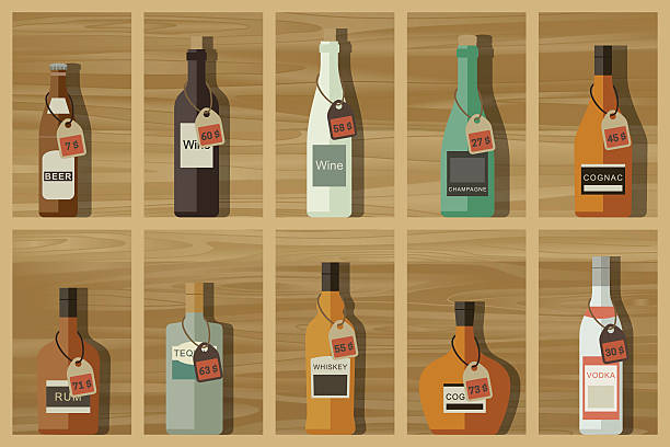 アイコンのアルコール飲料 - hard liqueur点のイラスト素材／クリップアート素材／マンガ素材／アイコン素材