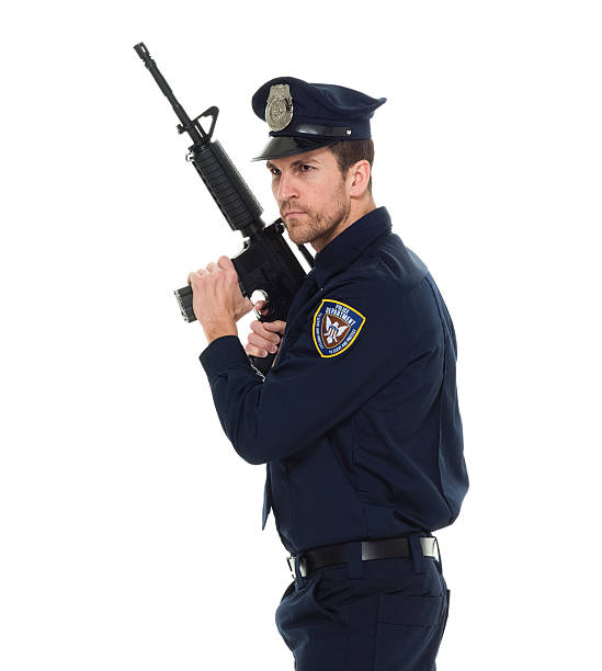 istock Police in action with rifle 537725124