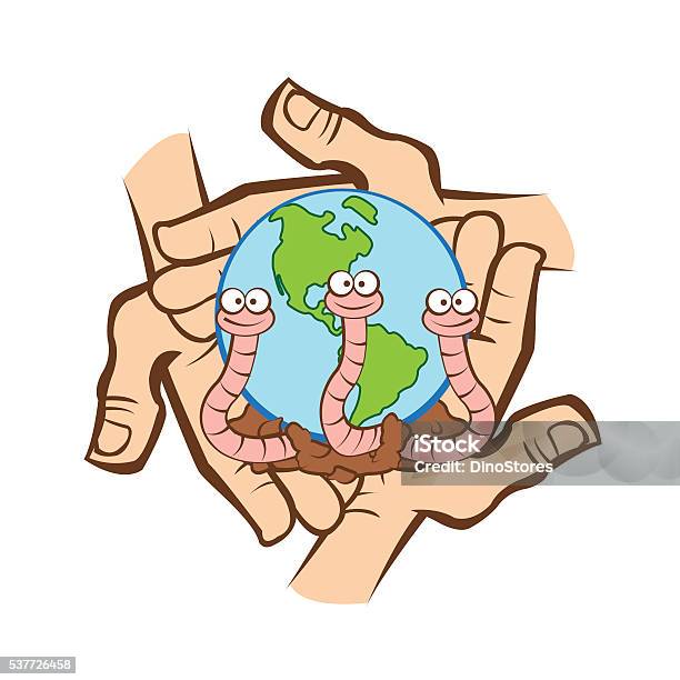 Earthworm Recyclers World Stock Illustration - Download Image Now - Compost, Fun, Cheerful