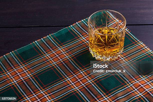 Scotch Whisky On Tartan Stock Photo - Download Image Now - Alcohol - Drink, Amber, Bar - Drink Establishment