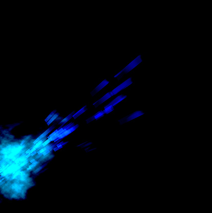 Blue laser burst illustration on black background