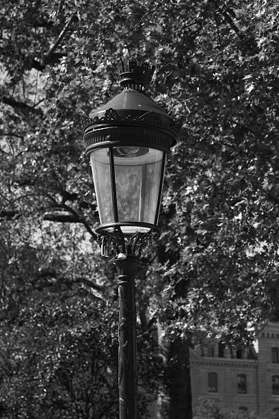 istock Street lamp black and white 537728216