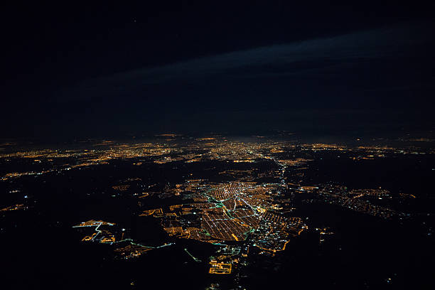 Campinas, SP, Brazil Aerial overview at night.