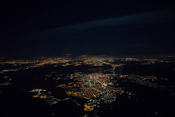 Campinas, SP, Brazil Aerial overview at night. Overview of Campinas, Sao Paulo during a clear evening. campinas photos stock pictures, royalty-free photos & images