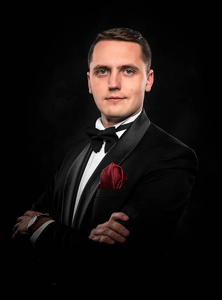 istock Young handsome man in black suit. 537729234