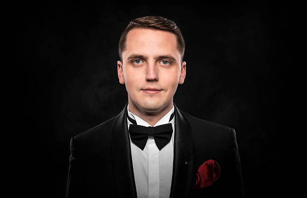 istock Young handsome man in black suit. 537729350