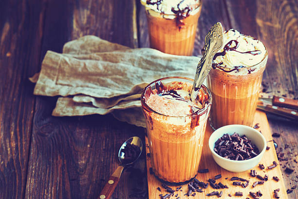 istock Homemade coffee cocktail with whipped cream and liquid chocolate 537732910