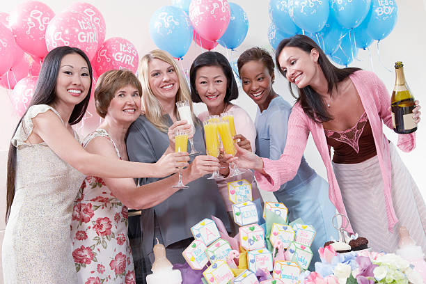 istock Friends Having A Toast At Baby Shower 537738295