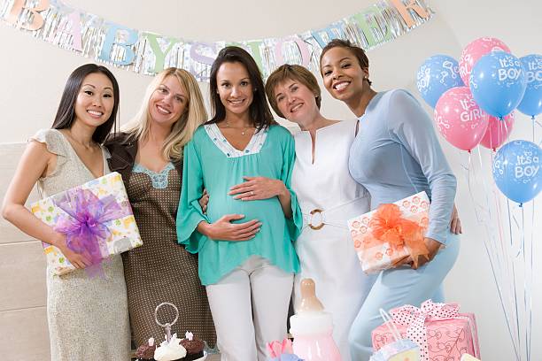 istock Friends at baby shower 537740389