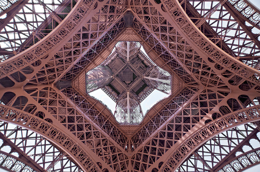 The Eiffel tower, view from below, Paris, France
