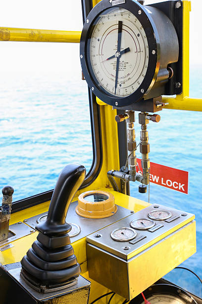 istock Crane operation cabin for control all equipment of crane. 537741609