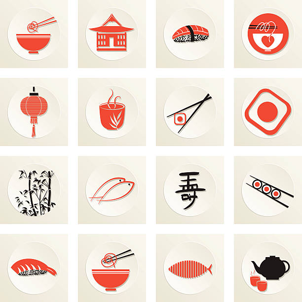 sushi restauracja icon - sushi california roll salmon sashimi stock illustrations