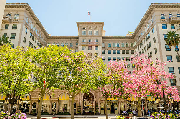 o beverly wilshire hotel em los angeles, califórnia - regent beverly wilshire hotel - fotografias e filmes do acervo