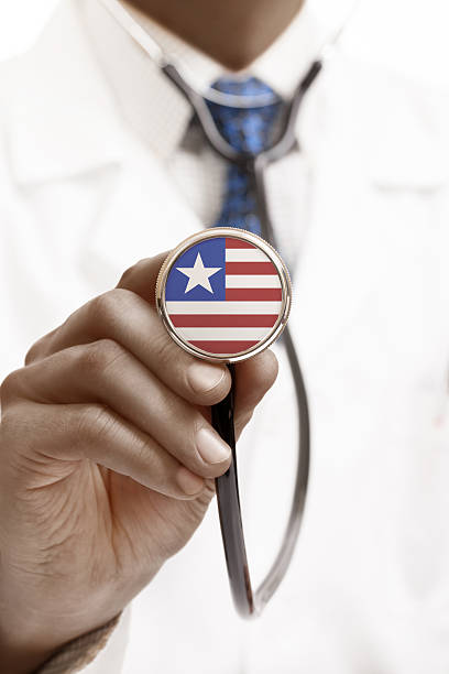istock Stethoscope with national flag conceptual series - Liberia 537759753