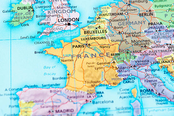 France Map of France. Selective Focus. brest brittany photos stock pictures, royalty-free photos & images