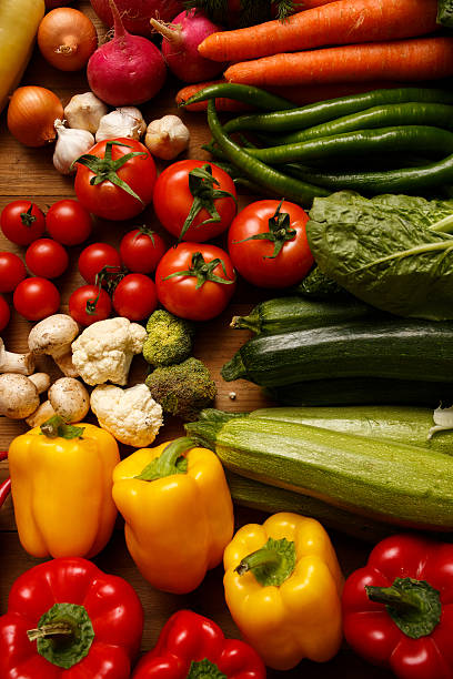 istock Healthy Organic Vegetables on a Wooden Background 537760271