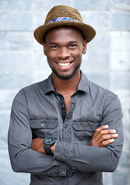 istock Charming african american man smiling with hat 537761175