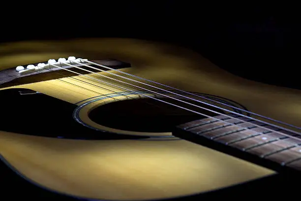 Photo of silhouette musical instrument guitar