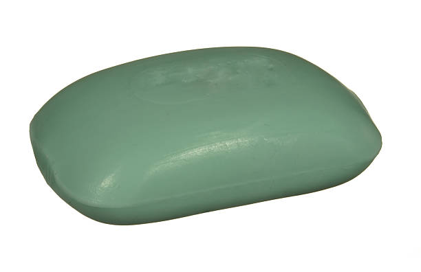 istock Cake of soap green isolated on white background. 537790675