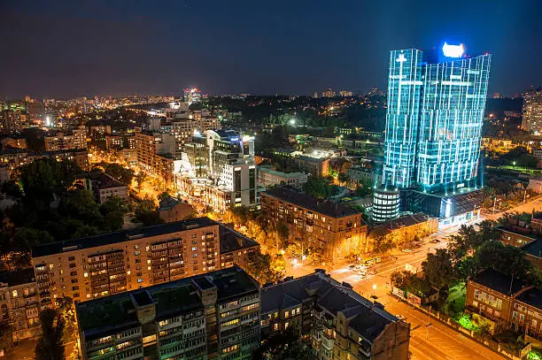 The rooftop view to the business-center at Kyiv city