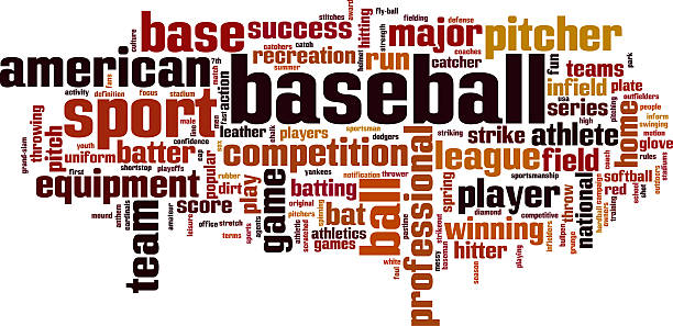 Baseball word cloud Baseball word cloud concept on white. batting sports activity stock pictures, royalty-free photos & images
