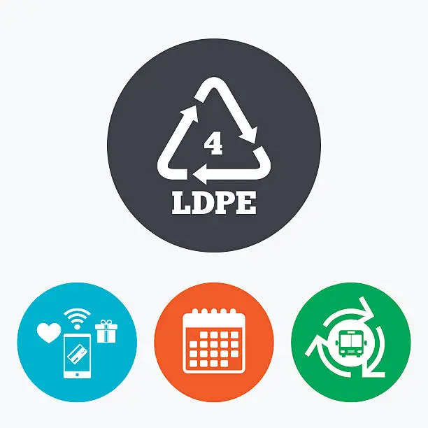 Vector illustration of Ld-pe 4 sign icon. Low-density polyethylene.