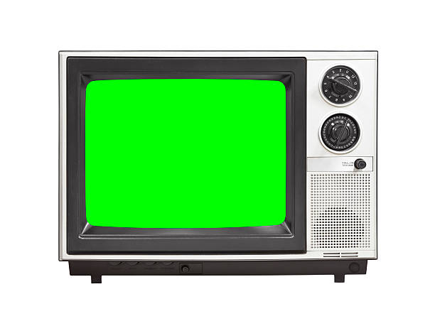 istock Vintage Analog Television Isolated with Chroma Key Green Screen 537809166
