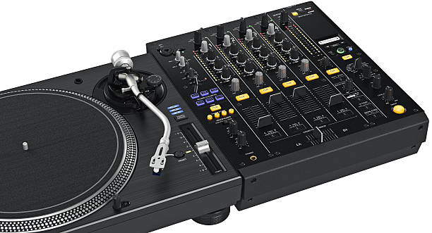 istock Dj mixer music equipment, close view 537810574
