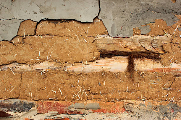 istock Old wooden and earthen wall 537810638