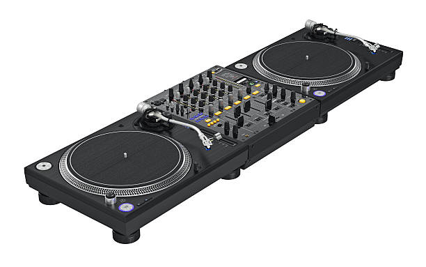 istock Set black dj mixer equipment 537811040