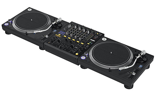 istock Set mixer dj music equipment 537811098